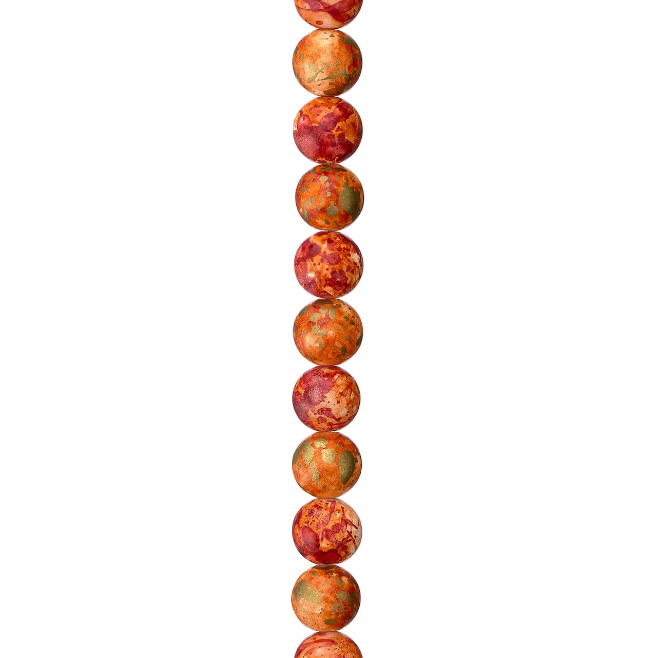 12 Pack: Orange Swirl Ceramic Round Beads, 10mm by Bead Landing™